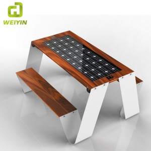 Outdoor Mobile Phone Charging Smart Solar Picnic Steel Table Bench Dostawca