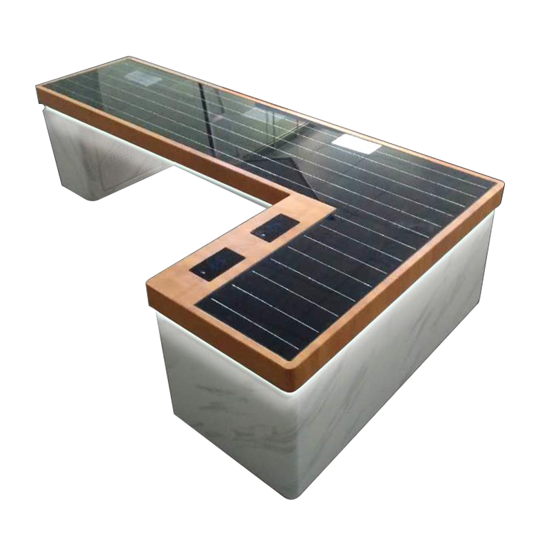 Indywidualne kolory Gorąca sprzedaż Energooszczędna inteligentna ławka solarna do parku
