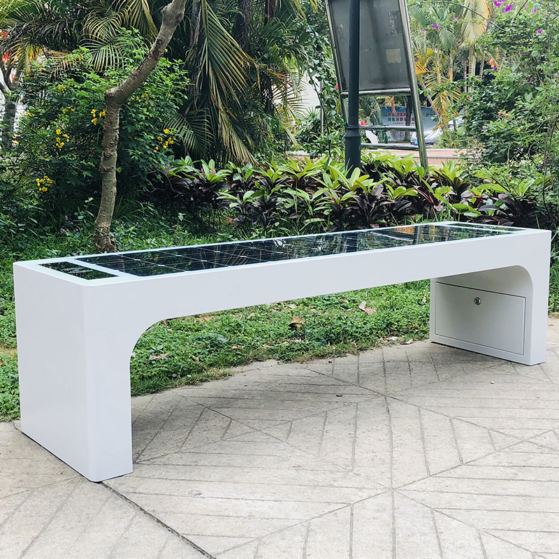 Najlepszy projekt White Color Solar Power Mobile Ładowanie WiFi Hotpot Smart Garden Bench
